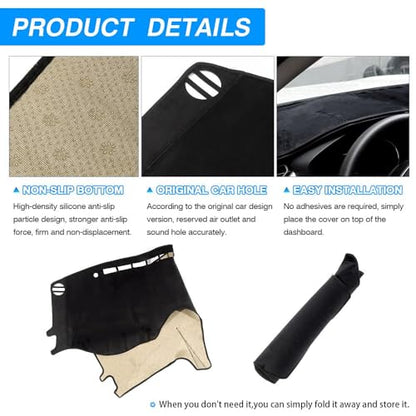 Cartist Dash Cover for Toyota Sienna 2004 2005 2006 2007 2008 2009 2010 Dashboard Cover Mat Non-Slip Pad Carpet Sunshield Protector - size: 60*33(Toyota Sienna 2004-2010)