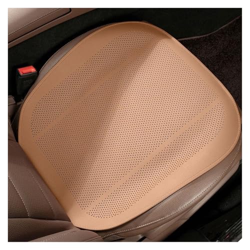 Summer Car Seat Cushion Perforated Breathable Ventilated Non-Slip All-Season Auto Cushion Pad(Khaki,Front seat) - color: Khaki, size: Front seat