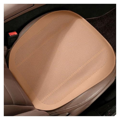 Summer Car Seat Cushion Perforated Breathable Ventilated Non-Slip All-Season Auto Cushion Pad(Khaki,Front seat) - color: Khaki, size: Front seat