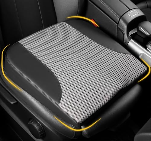 Lofty Aim Car Seat Cushion, Comfortable Memory Foam Seat Pillow for Driving, Sciatica-Back Pain Relief, Cushion for Car-Truck, Office, Wheelchair - Black&Gray - color: Black&gray