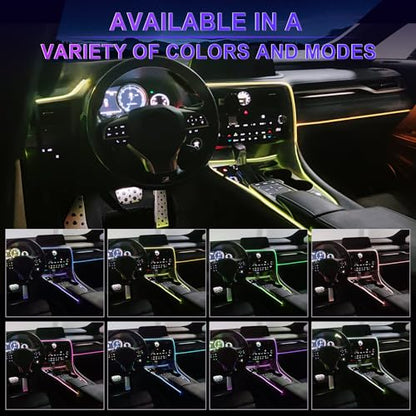 Smart Car LED Interior Lights with USB Port, LED Strip Fiber Optic Lights, Wireless App Control, Sync to Music, Car Accessories Gifts for Women and Men - size: 1 in 1- App Control