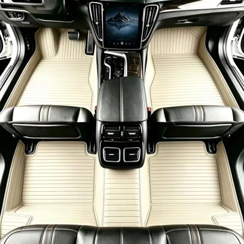 Customize Floor Mats for Cars fit 98% Sedans SUV Sports, Custom Automotive Floor Mat Fit Truck All Weather Car Protection Pads Non-Slip Auto Interior Mats (Beige Stripe) - color: Beige Stripe