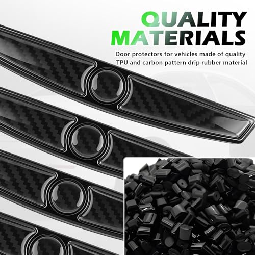 4PCS Carbon Fiber Car Door Edge Protector | Thickened Shark Blade Shape,Self-Adhesive Anti-Scratch Car Door Protector Edge Guard