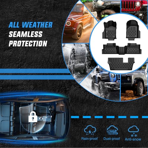 Nilight TPE Floor Mats for Dodge Durango 7 Seats 2nd Row Bench Seat 2016 2017 2018 2019 2020 2021 2022 2023 2024 2025 2026 All Weather Custom Fit Heavy Duty Floor Liners - color: 2016-2026 Dodge Durango 7 Seats|Bench Seat