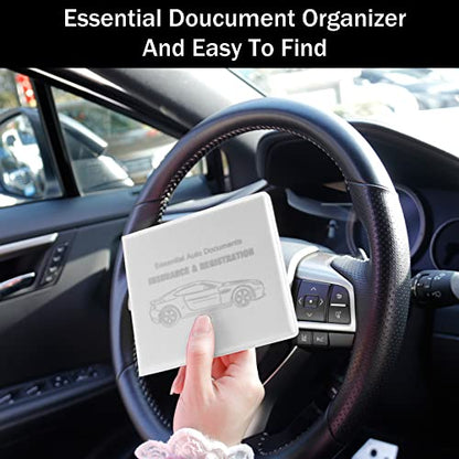 UYYE Car Registration & Insurance Card Holder, 2-Pack - White, Waterproof, 4-Compartment, Unisex-Adults Car Organizer - color: white