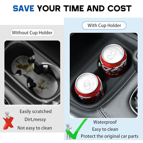 Cup Holder for Honda HRV/ZRV Accessories 2023 2024 2025 2026 Center Console Cup Holder Insert Silicone Cupholder Coaster Protector for HRV/ZRV Interior Black - size: for Honda HRV/ZRV 2023-2026