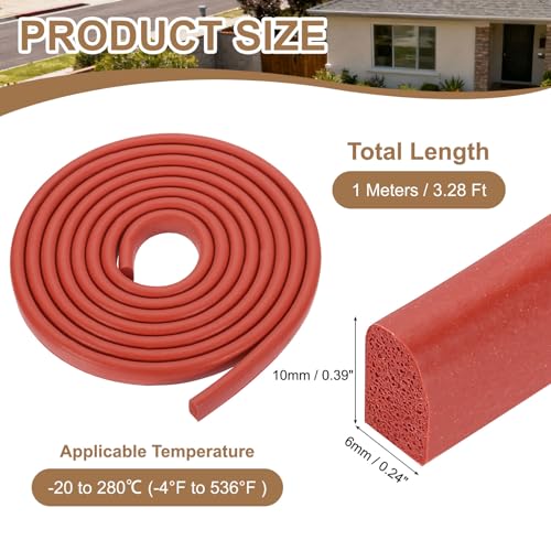 uxcell 6.56 ft Foam Backer Rod, 0.24" x 0.39" D-Shaped Solid Joint Filler, Foam Seal Strip for Caulk Saver, Rope Caulk Cement Crack Filler, Red - size: 6.56 ft x 0.24" x 0.39"