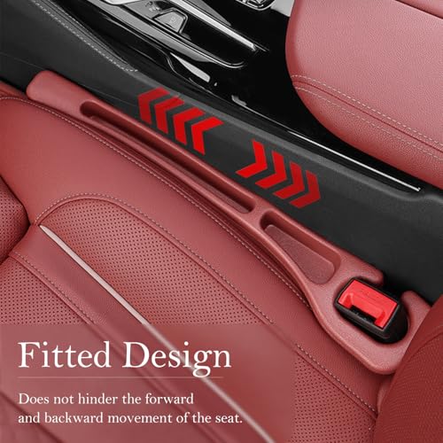Car Seat Gap Filler 2-Pack, Universal Car Seat Gap Filler Organizer, Seat Gap Plug – Fills Gap Between Seat & Console (Red) - color: Red