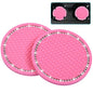 Bling Car Coasters, Wisdompro 2 Pack PVC Car Cup Holder Insert Coaster - Anti Slip Universal Vehicle Interior Accessories Crystal Glitter Cup Mats for Women and Men (2.75" Diameter, Pink) - color: Pink