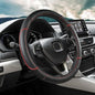 Steering Wheel Cover for Honda Civic(2006-2015),CR-Z, Insight, S2000|Microfiber Leather & Anti-Slip Safety Design | 14-14.25 Inch Custom Fit (Red-Small Size) - color: C-Black+Red Line, size: Small size (14 ''-14.25'')