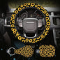Sunflower Steering Wheel Cover Dreams Car Set: Women's Delightful Yellow Accessories with Cute Stuff Featuring Wheel Cover, Adorable Keychain,2 Car Cup Holder for a Cute and Vibrant Driving Experience - color: Sunflower