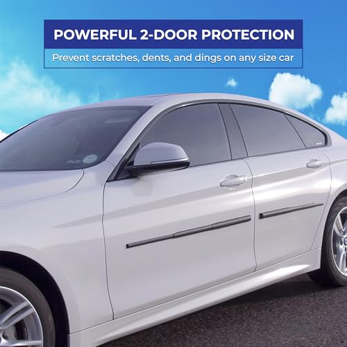 Dent Prevent Magnetic Car Door Protector Strips – Removable Guard to Prevent Dents, Dings & Scratches on Metal Vehicle Doors, 2-Strip Set, Matte Black - size: 2 Door