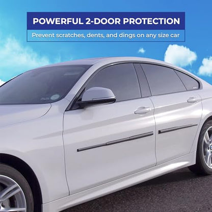 Dent Prevent Magnetic Car Door Protector Strips – Removable Guard to Prevent Dents, Dings & Scratches on Metal Vehicle Doors, 2-Strip Set, Matte Black - size: 2 Door