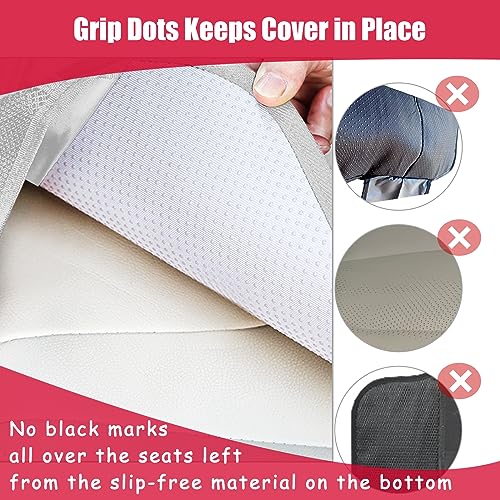 Car Seat Protector for Child Car Seat, Durable 600D Fabric Waterproof Car Seat Cover with Thick Pad Non-Slip Backing，No Imprints (Light Gray-1 pc) - color: Light gray-1 pc