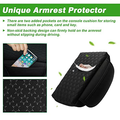 Shademax Center Console Cover Custom Fit for Hyundai Santa Cruz 2022 2023 2024 2025 2026 Armrest Cover Cushion Pad Santa Cruz Accessories PU Leather Armrest Seat Box Protector with Pockets Storage Bag - size: Size for Hyundai Santa Cruz 2022-2026