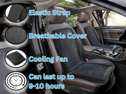VaygWay Cooling Car Seat Cover- Premium Quality Black Comfortable 12V Cooling Car Seat Cushion- Breathable Adjustable Temperature Cooling Cushion for Car, Van, Home (1 Pack) - size: 1 Pack