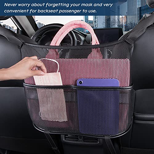 Car Seat Back Organizer - Large Capacity Storage for Purses, Handbags & Kids' Items - Black