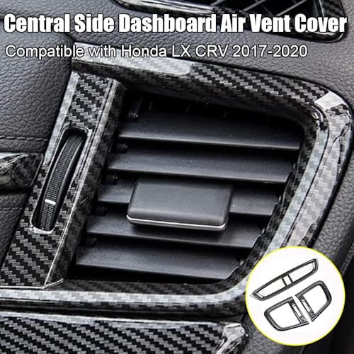 XITER 3pcs Central Front Side Air Condition Vent Outlet Trims for Honda CRV 2017 2018 2019 2020 2021 2022,Carbon Fiber - color: Carbon Fiber, size: 3PCS Air Vent Cover