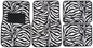 44068 Fashion Zebra Black/White Carpet Floor Mat Set - 4 Piece