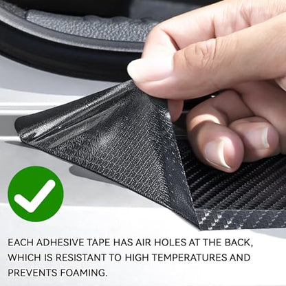 Car Door Sill Protector 4D Carbon Fiber Door Sill Guards Interior Trim Sticker, 4PCS Universa Carbon Fiber Anti-Scratch Entry Edge Guard Protection Trim Strips Black Car Accessories (Black 4D) - size: Black 4D