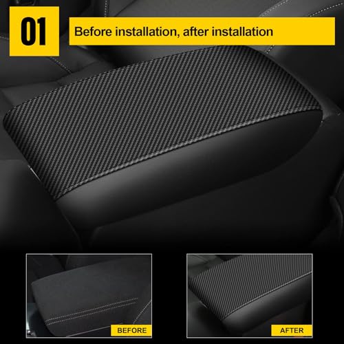 AOMSAZTO Carbon Fiber Armrest Covers for 2012 2013 2014 2015 Honda Civic Black - color: black-3