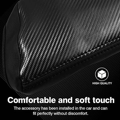 Autorder Center Console Cover for Hyundai Elantra 2021-2025 2026 Accessories Carbon Fiber Armrest Cover Anti-Scratch Leather Armrest Protector (Automatic Brake Only, Not for Handbrake) - size: Hyundai Elantra 2021-2026