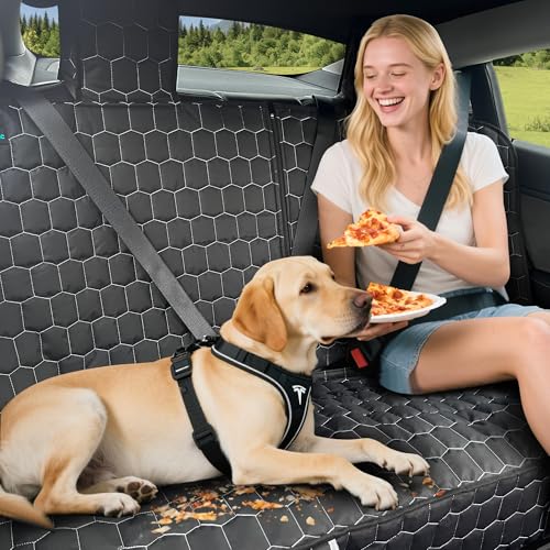 Meginc Dog Car Seat Covers for Tesla Model 3,100% Waterproof Back Seat Cover for Cars Armrest Compatible Nonslip Car Rear Seat Protector for Dogs & Kids, Easy Clean Tesla Model 3 Accessories - size: Bench-model 3