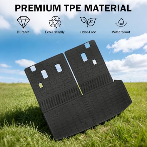 Cargo Liner for 2023-2026 Honda Pilot, Full Set Trunk Mat with Backrest Cover & 2nd Row Seat Protector, Waterproof TPE All Weather Cargo Mat, Pet & Kid Protection Accessories - size: for pilot 2024+
