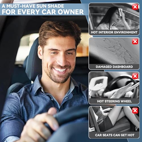 for BMW X3 2011-2017 Windshield Sun Shade - 4 Layers Car Sunshades for Front Windows Shade Cover Custom Fit X3 Sun Visor 250T Retractable Blocks Shade UV Rays Car Accessories - size: for BMW X3 2011-2017