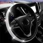 Bling Diamond Leather Steering Wheel Cover, Pink Steering Wheel Covers for Women Girls with Crystal Rhinestones, Universal Fit 14.5-15 Inch Car Steering Wheel Bling Cover Accessories - color: Black