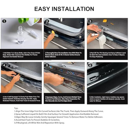 Car Rear Bumper Protector 8.5 Mil Clear PPF Film for Car Paint Protection, Universal Door Entry Edge Guard & Scuff Plate Protector, Invisible Anti-Scratch Door Step Wrap for Cars, SUV, Trucks - size: TPU 8.5 mil 38.58"L x 3.94"W
