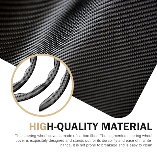 3PCS Steering Wheel Cover, Carbon Fiber Anti-Skid Steering Wheel protection, Car Steering Wheel Cover for Men/Women, Segmented & Wavy Design, Universal Car Interior Accessories (Black)