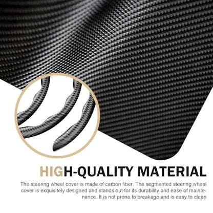 3PCS Steering Wheel Cover, Carbon Fiber Anti-Skid Steering Wheel protection, Car Steering Wheel Cover for Men/Women, Segmented & Wavy Design, Universal Car Interior Accessories (Black)
