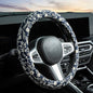 Brown Japanese Style Flower Steering Wheel Cover Auto Embroidery Steering Wheel Protector, Anti-Slip, Breathable, Absorbing Sweat, Universal Car Accessories 14.5–15 inch,Fit for Most Car, Trucks, SUV - style: Black Japanese Style Flower JQ