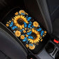 Butterfly Sunflower Print Car Console Covers for SUV,Universal Car Center Console Cushion Pad for Women - color: Butterfly Sunflower