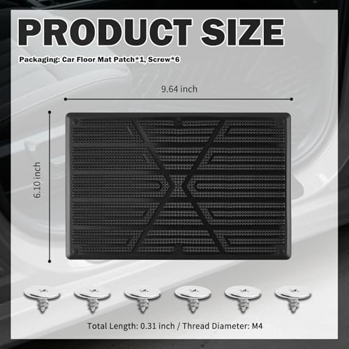 Car Floor Mats Carpet Patch Repair Kit with Screws,Anti-Slip Floor Mats for Cars Carpet Repair Kit,Automotive Floors Mat Carpets Repairs Patch for Heel Scuff Plate Rest Pedal Pad