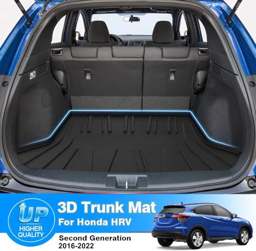 KUST Custom Fit Cargo Mat for Honda HRV 2016-2022, HR-V Accessories Cargo Liner All Weather Trunk Mat, TPE Rubber Mat Non-Slip Black - style: HR-V 2016-2022 │ Trunk Mat