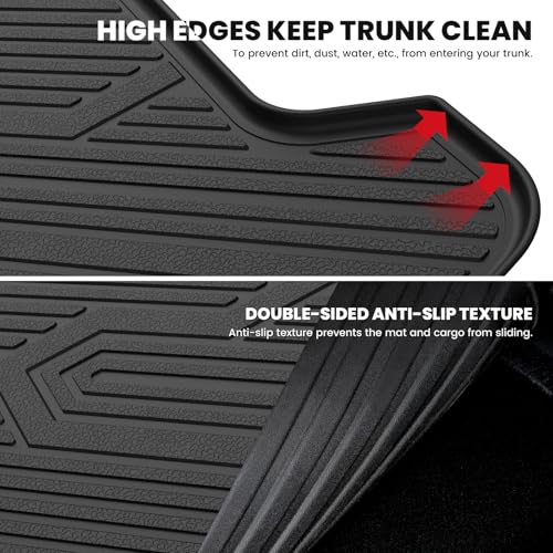 LASFIT Cargo Mat for Kia EV6 2024 2023 2022, All Weather TPE Custom Fit Easy Clean Car Trunk Mat for Kia EV6 2022-2024 Cargo Liner, Black - size: 3)For Kia EV6 | 2022-2024 | Cargo