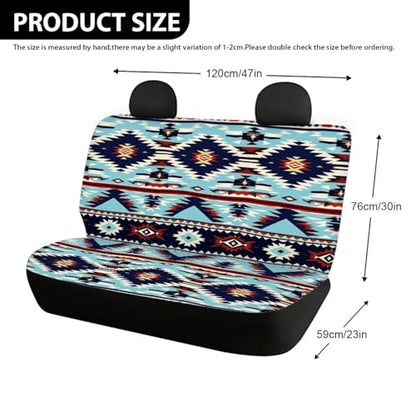WELLFLYHOM Southwest Aztec Car Accessories Bench Seat Cover for Trucks Navajo Tribal Car Seat Covers for Women Men Saddle Blanket Seat Cover Universal Fit SUV Van Sedan, 2 Piece - color: 00 Southwest Aztec