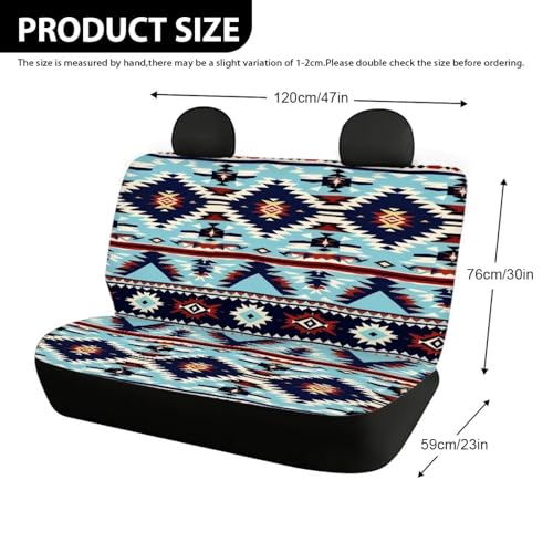 WELLFLYHOM Southwest Aztec Car Accessories Bench Seat Cover for Trucks Navajo Tribal Car Seat Covers for Women Men Saddle Blanket Seat Cover Universal Fit SUV Van Sedan, 2 Piece - color: 00 Southwest Aztec