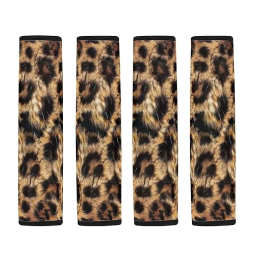 Dolyues Cheetah Print Seat Belt Covers Women Car Seat Straps Protector Trendy Car Accessories Universal Fit Most Car SUV and Truck - color: Cheetah Print Pattern