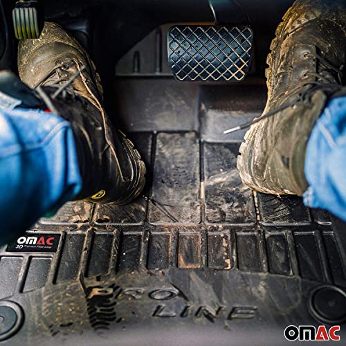 OMAC Premium Floor Mats for Nissan Pathfinder 2005-2012 Car Mats All Weather 3D Custom Fit Rubber Mat Waterproof Odorless TPE Floor Liners Laser Measured Non-Slip (Black)