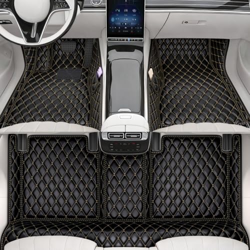 All-Weather car Floor mats, Anti-Slip Leather Floor mats Set, Suitable for 99% of Vehicle Models, Providing Comprehensive Protection for the car Carpet of Your Beloved car. (Black Rice) - color: Black rice