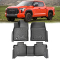 Floor Mats Custom for Toyota Tundra 2022-2026 (Only for CrewMax Cab), TPE Automotive All Weather Cover Protection Waterproof Black Floor Liner Front & Rear Row Full Set Car Mats, 3PCS - size: 3PCS (2Row), style: For 2022-2025 | Toyota Tundra (Only for Cre