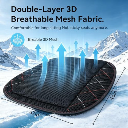 Cooling Car Seat Cover, Black Automotive Air Ventilated Cooling Seat Cover with 3 Adjustable Speeds for Summer Driving, Comfortable Cooling Car Seat Cushion for Car SUV Truck Van, Home & Office Chair