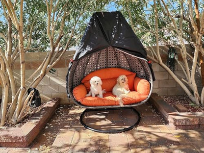 FLYMEI Patio Egg Chair Covers with Zipper, 420D Wicker Egg Swing Chair Covers, Waterproof Heavy Duty Weather Resisatnt Outdoor Chair Cover, Windproof Hanging Chair Cover, 75" x 45", Black, 1 Pack - color: Black, size: Single Seat 75'' (L) x 45''(W)