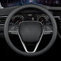 LKWLIKEI Nappa Premium Leather car Steering Wheel Cover, Non-Slip, Breathable, Universal 15 inches, Black. - color: Black