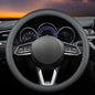 Carodi Leather car Steering Wheel Cover, Ultra-Thin, Comfortable, Non-Slip, Breathable, Universal 15 inches (Black) - color: Black-A