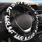 Black White Cow Print Neoprene Steering Wheel Cover for Men Women Anti-Slip Elastic Steering Wheel Protective Cover 15in Universal Car Accessories Fit Cars, SUVs, Auto - color: Black White Cow Print