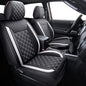 Tomatoman Tacoma Seat Covers Customized for 2005-2025 2026 Sport Extended SR V6 Overlanding, Waterproof Faux Leather Cushions(Full Set, Black-White) - color: Full Set/Black-White